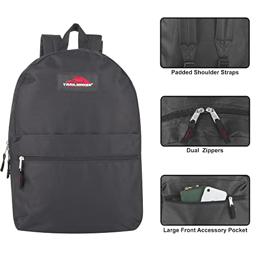 Trail maker Classic 17 Inch Backpack with Adjustable Padded Shoulder Straps
