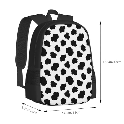 Lightweight Polyester Daypack Cow Print, Anti Theft Large Capacity Travel Hiking Backpack Unisex Carry On Bag for Outdoor Commute Business Use - color: Design (571)