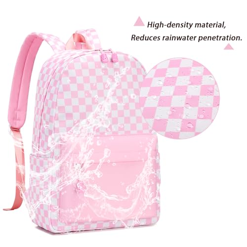 mezhsa Girls School Backpack Elementary Middle Lightning Bookbag Laptop Teenager Waterproof Lightweight 17 Inches (pink) - color: 5-pink
