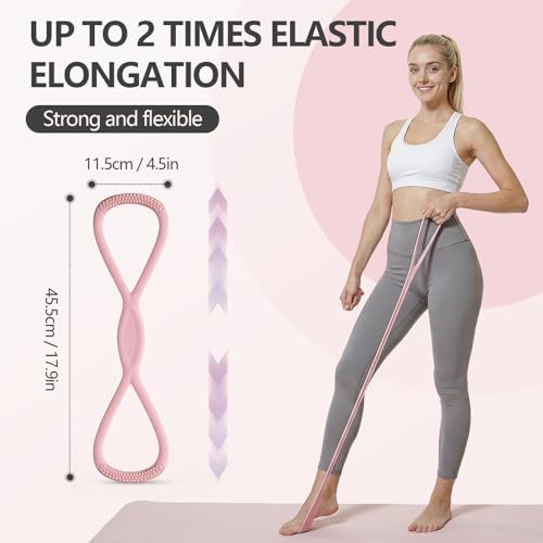 Figure 8 Resistance Band, Exercise Band for Physical Therapy, - color: 25BL Pink
