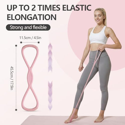 Figure 8 Resistance Band, Exercise Band for Physical Therapy, - color: 25BL Pink