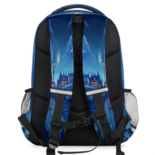 City Night Backpack with Chest Strap Reflective Lightweight Travel Hiking Backpack for Men Women Waterproof Daypack Back Pack for Commute Camping