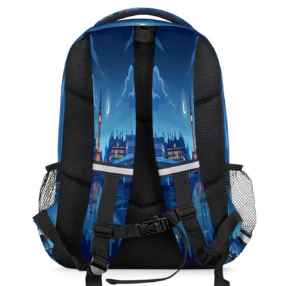 City Night Backpack with Chest Strap Reflective Lightweight Travel Hiking Backpack for Men Women Waterproof Daypack Back Pack for Commute Camping