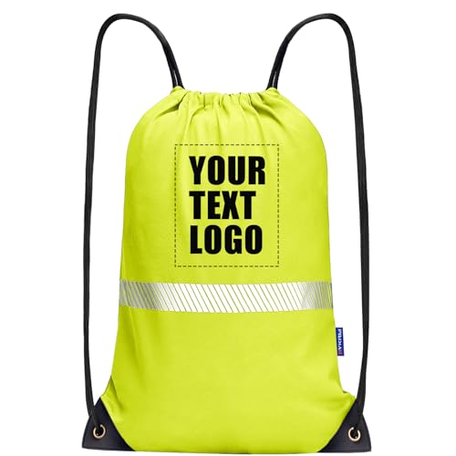 AYKRM Custom Yellow Drawstring Backpack Bag work Sackpack logo - color: Yellow-logo