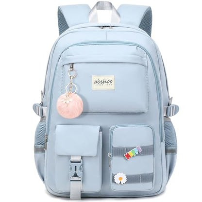 abshoo Big Student Laptop Backpack For College Women Middle High School Teen Girls Bookbag Travel Daypack (LightsteelBlue) - color: Lightsteelblue