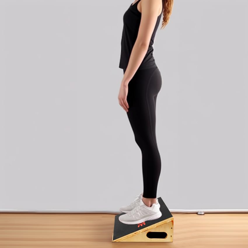 EVERYMATE Heavy-Duty Wooden Slant Boards for Exercise & Calf Stretch – 19.7" Wide Incline Board for Squats, Non-Slip Surface, Fixed 25° Angle for Strength & Flexibility Training, 1200 lbs Capacity - color: Slant Board-1