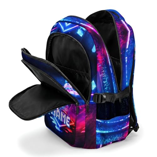 Personalized Gaming Backpack for Kids Teens School Backpacks for Boys Game Lovers, Lightweight Gamer Bookbag for Kindergarten Primary Middle - color: Sliver