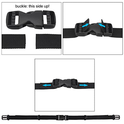 Wisdompro Backpack Chest Strap, 3/4 inch Backpack Sternum Strap - Black