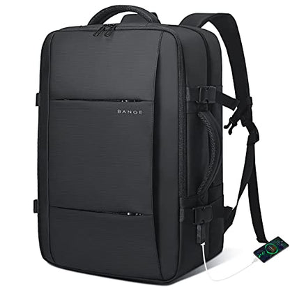 BANGE Travel Backpacks,Flight Approved Carry On Backpacks, 17-inch Laptop Backpack for International Travel Bag,Weekender Luggage Backpack for Men - color: Black