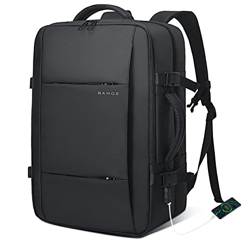 BANGE Travel Backpacks,Flight Approved Carry On Backpacks, 17-inch Laptop Backpack for International Travel Bag,Weekender Luggage Backpack for Men - color: Black