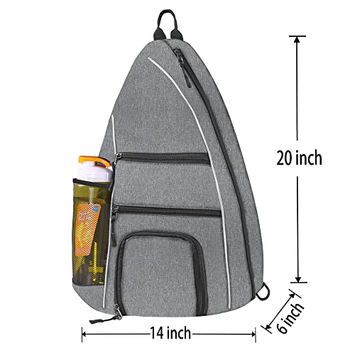 Pickleball Bag - Pickleball Bags for Women Men - Pickleball Backpack - Travel Pickleball Paddle Case, Pickle Ball Bag for Pickleball Paddle Tennis Racket, Protable Pickleball Sling Bag - color: Gray