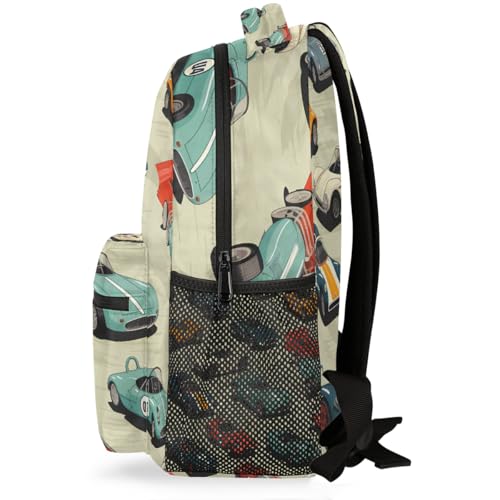 Kids School Backpack Cool Race Cars Pattern Large Bookbag for Elementary Students Boys Girls Lightweight Travel Casual Daypack Water Resistant Outdoor Hiking Sport Rucksack - color: Cool Race Cars Pattern