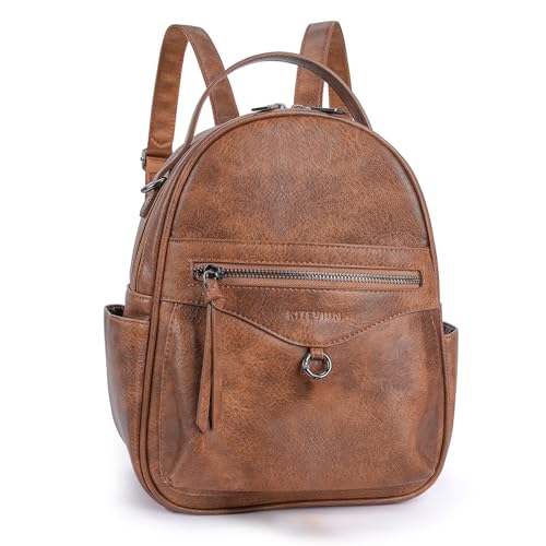 KITEVIUN Mini Backpack Purse for Women Fashion Cute Small Travel Backpacks Daypacks Shoulder Handbag - color: 03-brown