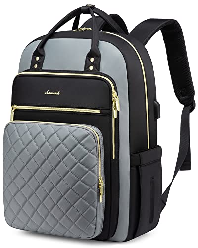 LOVEVOOK Laptop Backpack, High-Strength Tear-Resistant and Waterproof Oxford Cloth, 1.9 lbs, 30L Capacity, 17-Inch Laptop Compatible, Ergonomic Shoulder Straps, 18 Pockets - color: D-black-grey, size: 17-Inch