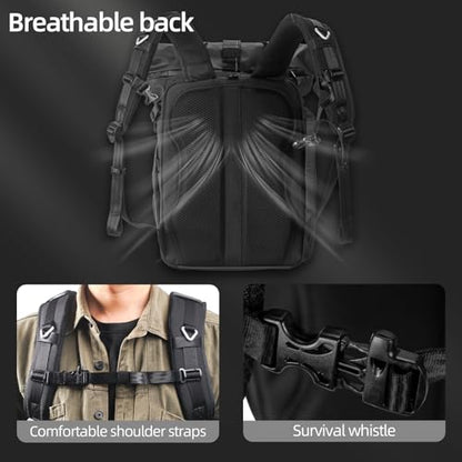 Besnfoto Hardshell Camera Backpack,DSLR SLR Mirrorless Camera Bag Waterproof with 15.6'' Laptop Compartment Tripod Holder Photography Camera Case Compatible for Canon/Nikon/Sony/Drone - color: Black