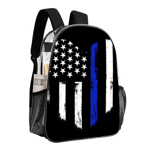 Backpack Lightweight Anti-Theft Multipurpose American Thin Blue Line Flag Police Love Heart Black Shoulder Bag Large Capacity Travel Hiking Backpack With Padded Straps - color: Pattern 203