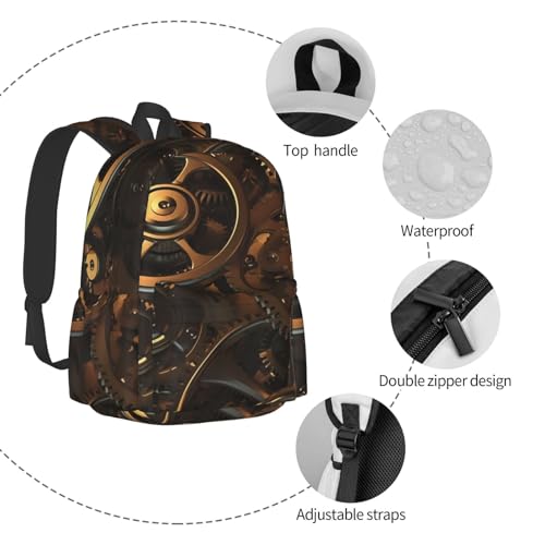 Cool Steampunk Gears Travel Backpack for Men Women 15.6 inch Laptop Backpack Casual Daypack for Weekender - color: Cool Steampunk Gears