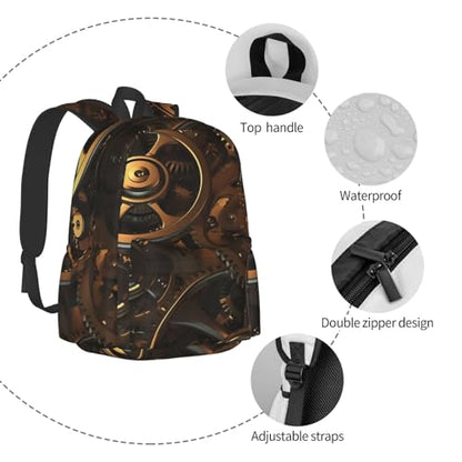 Cool Steampunk Gears Travel Backpack for Men Women 15.6 inch Laptop Backpack Casual Daypack for Weekender - color: Cool Steampunk Gears
