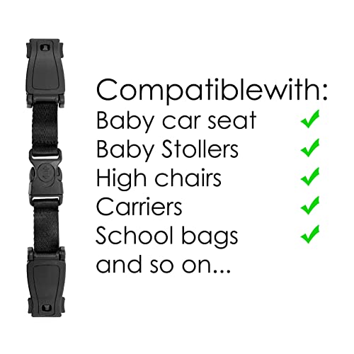 G Ganen Universal Child Chest Harness Clip Anti-Slip Baby Chest Clip Guard Compatible with Seats, Strollers, High Chairs, schoolbags, max. for 1.5 inch Width Harness (Black Set of 1)