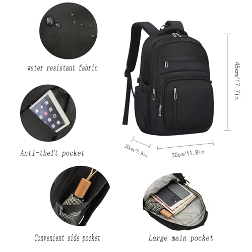 KBTYE Cute School Backpack for Women Men Casual Travel Laptop Backpack Aesthetic Lightweight College Bookbags for Kids(Black) - color: Black