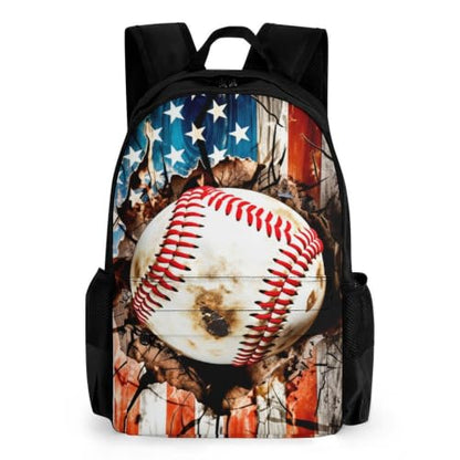 Baseball Backpack, Durable Polyester Daypack with Laptop Compartment, Reinforced Bottom, Adjustable Shoulder Straps And Multi Pockets for Travel And Daily Use - color: Baseball