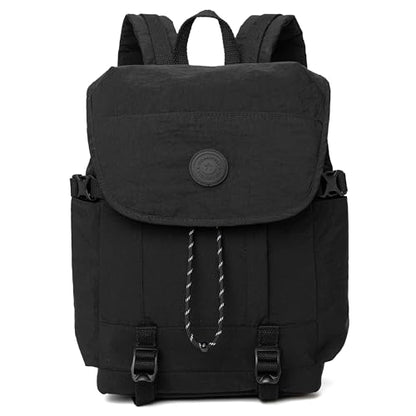 HUARIPOLY Outdoor Backpack Lightweight Waterproof Leisure Day Bag Multi functional Travel Bag Pulling Rope Bag ﻿ - color: Black