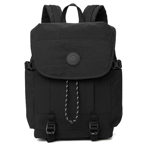 HUARIPOLY Outdoor Backpack Lightweight Waterproof Leisure Day Bag Multi functional Travel Bag Pulling Rope Bag ﻿ - color: Black