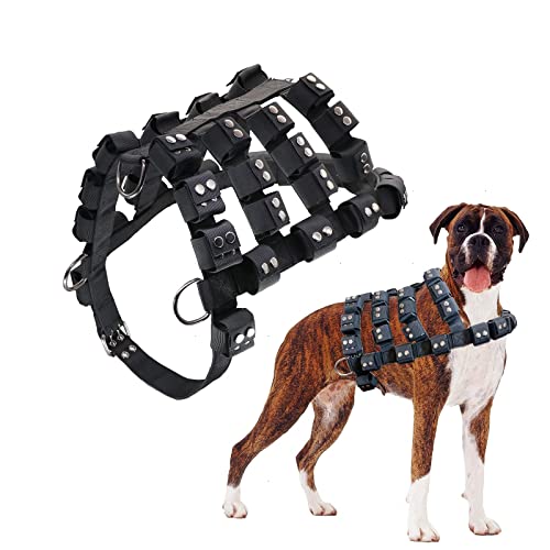 Dog Harness for Small Medium Large Dogs No Pull, Dog Weighted Vest, Tactical Dog Harness for Pit Bulls with Pockets (Adjustable Weight) - Weight Loss, Exercise, Walking, Muscle - size: Size XL/Dog's Waist 36.0"-43.0"