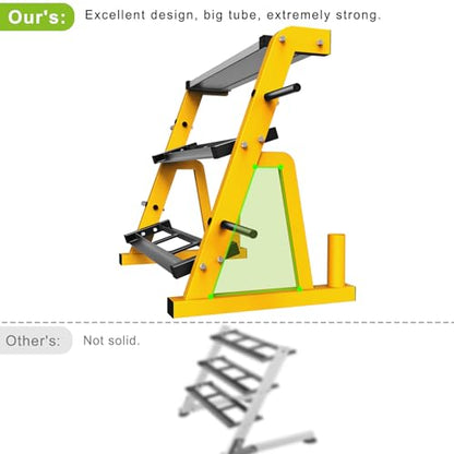 Kipika Heavy Duty 3 Tier Dumbbell Rack Multifunctional, Weight Rack for Dumbbells, Home Gym Equipment, Suitable for Storage of Dumbbell, Kettle Bell, Barbell Plate, Barbell Bar - color: 2 Tier Tilt Shelf + 1 Tier Tray