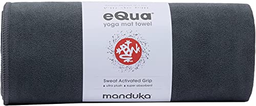 Manduka eQua Hand Towels - 16" | Rapid Moisture Activated Grip | Quick Drying, Soft Microfiber | Machine Washable | 16 x 26.5 inches | Thunder - color: Thunder