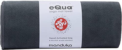 Manduka eQua Hand Towels - 16" | Rapid Moisture Activated Grip | Quick Drying, Soft Microfiber | Machine Washable | 16 x 26.5 inches | Thunder - color: Thunder