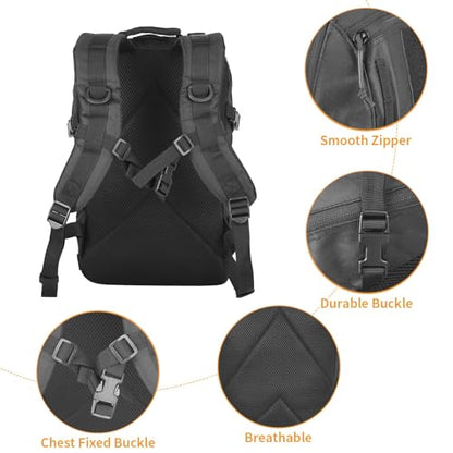 Small Tactical Backpack 12L Molle Bag Rucksack Army Daypack Military Daypack for Outdoor,Hiking (Black) - color: Black