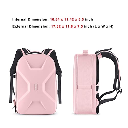 MOSISO Camera Backpack, DSLR/SLR/Mirrorless Photography Camera Bag 15-16 inch Waterproof Hardshell Case with Tripod Holder&Laptop Compartment Compatible with Canon/Nikon/Sony, Pink - color: Pink