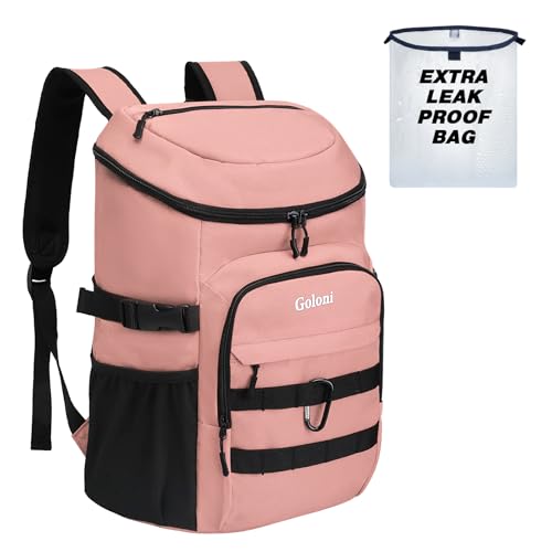 Cooler Backpack Insulated Leak Proof,Small Soft Coolers Bag for Men and Women Camping,Travel,Beach,Hiking,Picnic - color: Light Pink