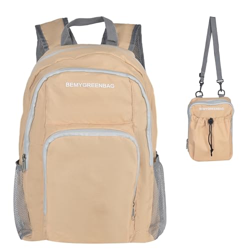 35L Foldable Waterproof Backpack For Outdoor Sports Travel Inside Wet Clothes Compartment Packable For Multiple - color: 3brown