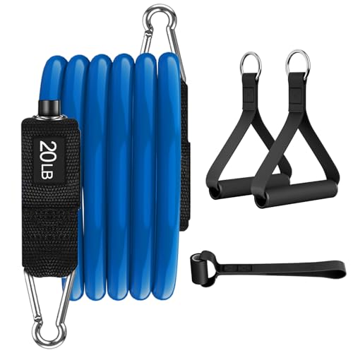 VEICK Resistance Bands, One Single Exercise Bands, Workout Bands Resistance Training for Home Workouts Fitness Pilates - color: Blue(20LBS) + Handles