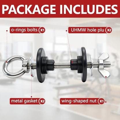 2Pack Resistance Band Pegs 304 Stainless Steel Band Anchors Heavy Duty Band Hooks with Variable Diameter Hole Plug Suitable for Power Rack with 5/8"-1"Hole,Strength Traning,Fitness,Physical Therapy