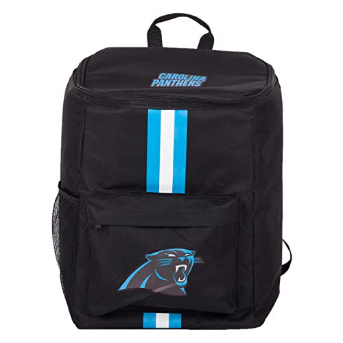 Cooler Backpack – Portable Soft Sided Ice Chest – Insulated Bag Holds 36 Cans - Football Gear – Show Your Team Spirit with Officially Licensed Fan Gear - style: Carolina Panthers
