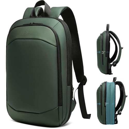Slim Laptop Backpack for Men,Waterproof Expandable High Tech Business Work Backpack for Men and Women15.6 Inch Lightweight Anti-theft Travel Backpack Durable College Casual Daypack Computer Laptop Bag - color: Green, size: 15.6 Inch