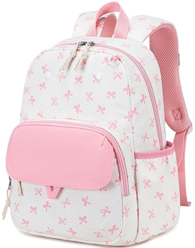 BTOOP Kids Backpack for Girls 4-6, Small Girls Backpack-Preschool Kindergarten School Bookbag with Insulated Lunch Compartment & Chest Strap for Girl - color: Pink, size: Age 3-6 (14.5" H Fit Folder)