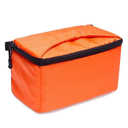 G-raphy Camera Bag Digital Camera Case, Waterproof & Protective Small Camera Insert with Handle Shockproof for Mirrorless Cameras, Lenses and other accessories (Orange)