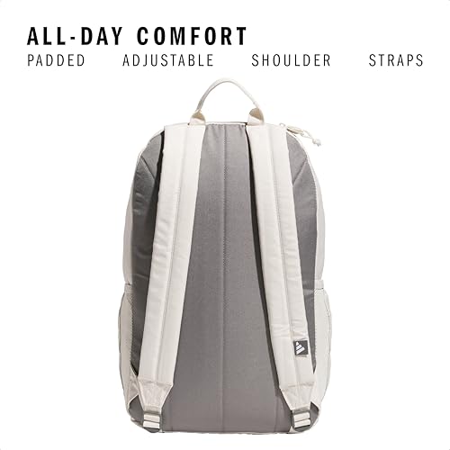 adidas Classic 3-Stripe Backpack for Laptop, School and Travel, 28L - color: Alumina Beige/Grey Four/5.0