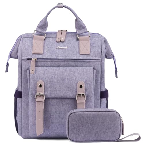 LOVEVOOK Laptop Backpack Purse for Women, Cute College School Backpack Bookbag For Teenager Girls, Teacher Nurse Bags Work Travel Backpack, Business Computer Laptop Bag Daypack, 15.6 Inch, Purple - color: Purple-purple, size: 15.6 Inch