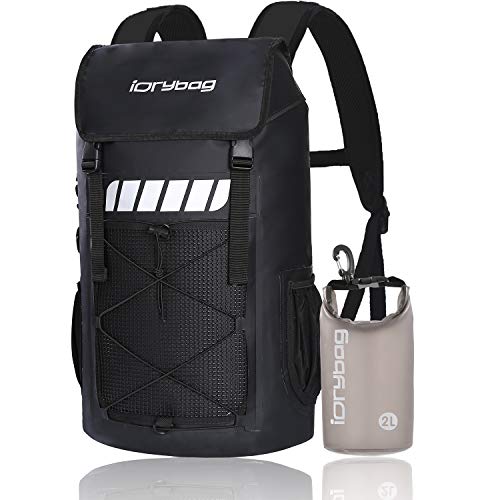 IDRYBAG Waterproof Backpack for Men 25L/45L, Dry Bags Kayak, Dry Backpack Camping Hiking - color: Black, size: 25L