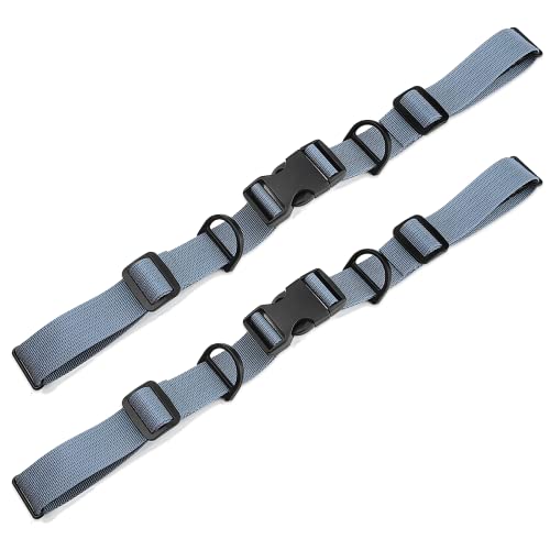 2 Pcs Adjustable Backpack Sternum Straps Chest Belt Hardness Strap with Anti-slip Fixed Clips for Camping Hiking - color: Grey