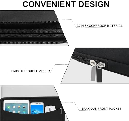 Laptop Case 15 inch, Shockproof Protective Computer Bag with Accessory Pocket, Traveling Laptop Sleeve Cover Compatible with 15 inch New MacBook Air, MacBook Pro, HP, Dell, Lenovo, Black - color: Black, size: 15 inch