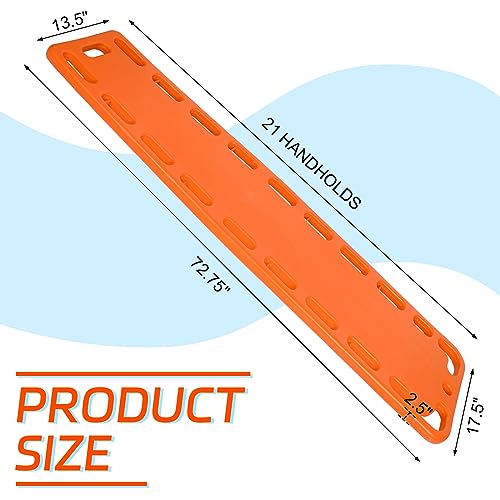 Jenaai 72.83 x 17.72 x 2.5 Inch Spine Board Stretcher with Backboard Straps, Backboard Immobilization Portable Spine Stretcher Plastics Lightweight Base Board (Orange) - color: Orange