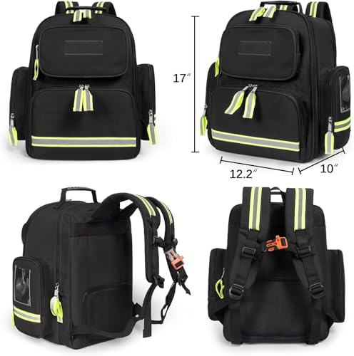 Gatycallaty First Aid Backpack Emergency Medical Backpacks Empty Waterproof Survival Bags Trauma Bag for Nurses Home Car (Black, Pack of 2) - color: Black, Pack of 2