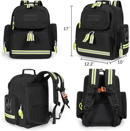 Gatycallaty First Aid Backpack Emergency Medical Backpacks Empty Waterproof Survival Bags Trauma Bag for Nurses Home Car (Black, Pack of 2) - color: Black, Pack of 2