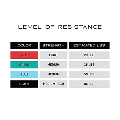 NonZero Gravity 100% Latex-Free Organic Rubber Power Resistance Bands | Compact Durable Hypoallergenic Bands for Strength Training & Workouts | 11 Levels (10 to 140 Lbs) - color: SET5 Mixed 4-Band